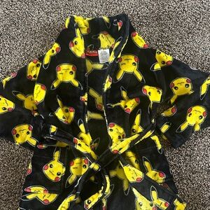Pokemon Black & Yellow Pikachu Plush Kids Robe